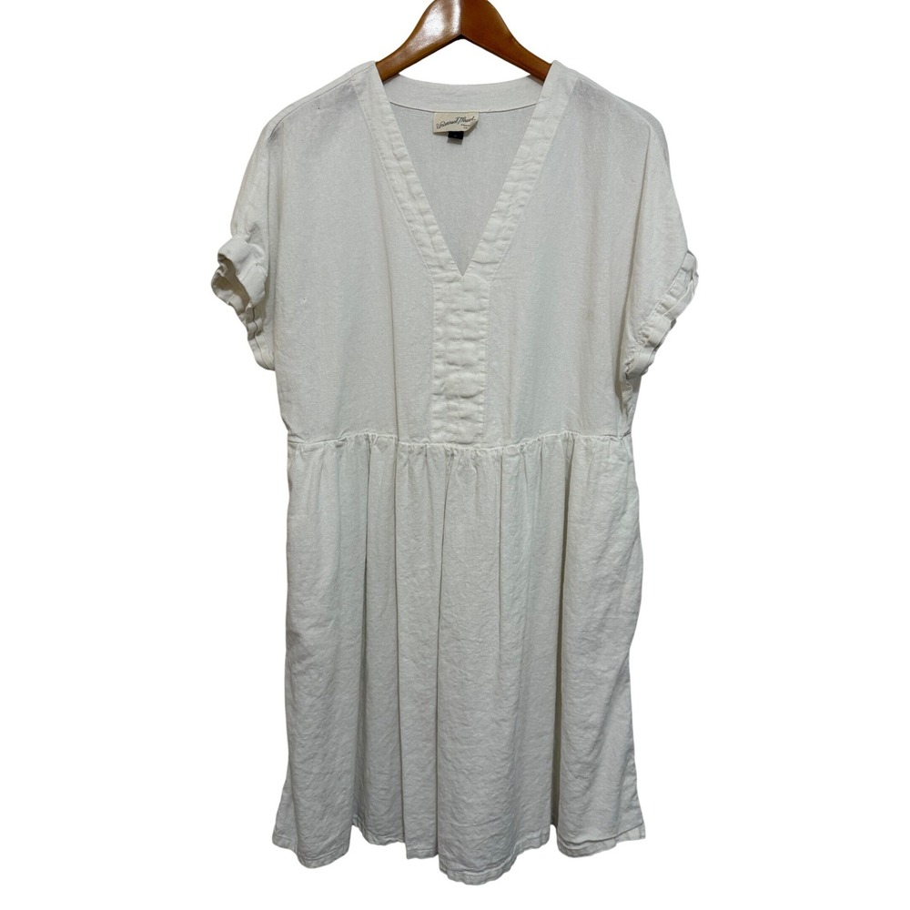 Universal Thread Women Dress XL White Linen Blend Babydoll Boho Cottagecore